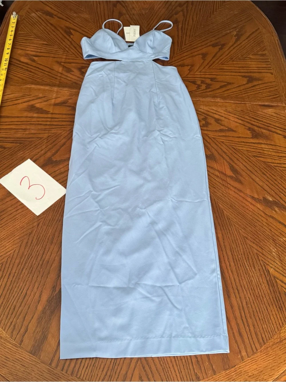 Bardot cut out slit midi in light blue NWT SZ XS